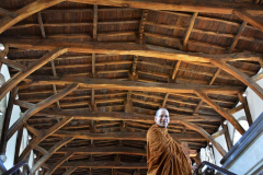Ajahn Cunda in the monks dormitory at Durham Cathedral.