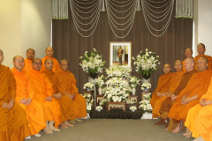 Monks at the Thai embassy celebrating the life of the King.