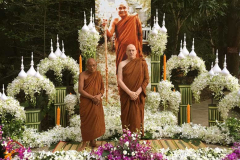 Luang Por Liam and Luang Por Sumedho at Wat Pah Pong for the 25th anniversary of Luang Por Chahs passing.