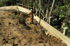 Venerable Bhuripanyo just arrived from Australia helping out with the retaining wall. Sadhu.!