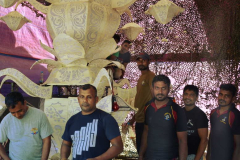 The streets of Colombo are busy with Vesak preparations. An army commando team building a lantern.