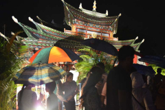 The Chinese illuminated pavilion.