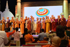 Mahayana monks chant a blessing for the gathered assembly. I couldnt photograph the Theravada group as I was in it.