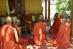 Meeting with monks at Dhammachethiya Monastery Anuradhapura.