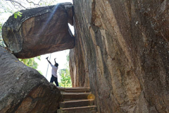 Chinthaka using his powers to make sure the rock didnt fall on me.