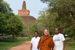 Chinthaka and Bandu pose with me on the approach to Abhayagiri vihara one of the most extensive ruins in the world.