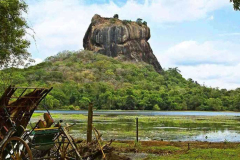 Sigiriya a rock fortress built about 500CE. Some of the caves show signs of monastic habitation 300BCE. This view from the back side.