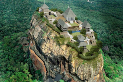 An artists view of what Sigiriya may have looked like. The ruins are pretty remarkable.