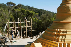 The west-side pavilion for the reclining buddha rupa taking shape.