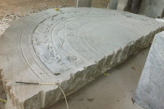 The forecourt moonstone being made in Sri Lanka.