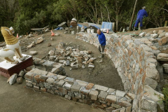 The forecourt almost half finished.