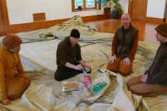 How many monastics does it take to patch one tent?
