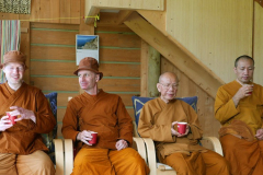 A welcome cup of tea at Hughs on the way back to the monastery.