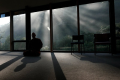 Fingers of morning light fall into the dana sala.