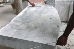 The entry step for the stupa being marked out.