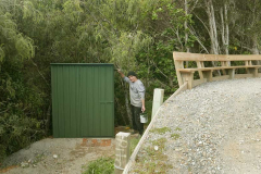The new garden shed at the stupa; intended for cleaning and gardening equipment.