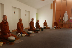 The Sangha in the dana sala - new and old.