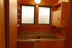 The bhikkhu vihara upstairs bathroom. An incredible transformation from the old space.
