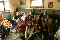 Friends in Palmerston North gathered together to offer dana with a few still in the kitchen.