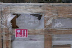 The Buddha rupa has arrived - and will rest for a while until the west-side is finished.