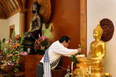 Offerings made to the Buddha.