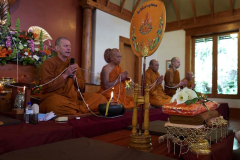 The Sangha chant auspicious verses of blessings and well-wishing.