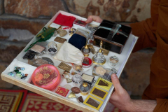 The collection of sacred objects to be interred under the buddha rupa.