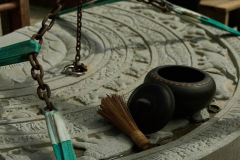 Rock chain and blessing water.