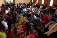 Gathered in the Dhamma hall.