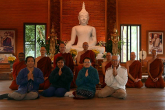 Ajahn Viradhammo came by for a visit. Ajahn Achalo the abbot to his right.