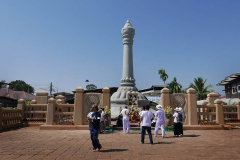 The stone pillar on the site of Ajahn Chahs birth.