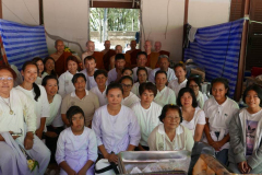 Visiting one of the many stalls at Wat Pah Pong that offered free food. This one was in support of the new monastery being set up in Norway.