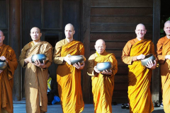 The sangha ready to go on Sunday pindapat.