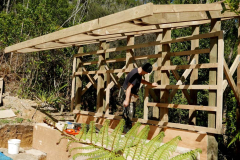 The reclining buddha rupa pavilion taking shape.
