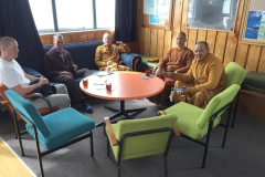Steve was at the public talk and we met half-way up and he invited us for tea in the Tahurangi lodge.