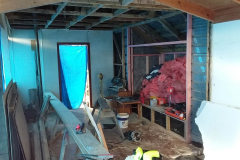 The view toward the bedroom end of Ajahns kuti remodel.