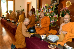 Kathina: the sangha gathers bowls are prepared.