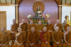 Stupa dedication: monks staying at Bodhinyanarama for the ceremony.