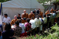 Stupa dedication: monks on pindapat.