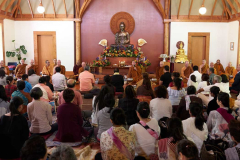 Stupa dedication: gathered in the dhamma hall.