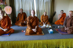 A visit to Wat Thai Dhammaprateep in Newlands. After tea and talk it is time for the group photo.