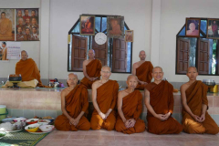 The resident sangha - plus two guests.
