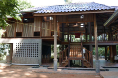 Tan Khantikos home monastery sala. This has been recently renovated with the left section added. A very nice job.