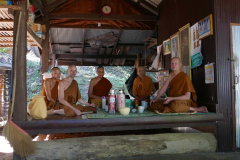The sangha at the branch monastery. Always time for tea.