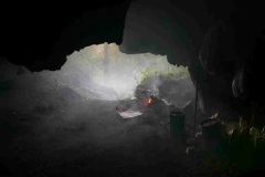 Ajahn Kusalos cave kettle. The brew was eventually had but it took a while for the smoke to clear from the cave.