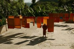 The monastery is on the north side of the mountain so doesnt get a lot of direct sun. This is a good spot for drying laundry.
