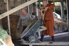 Bee: The basement of Raja kuti - what was the Garden kuti - gets a new concrete floor.