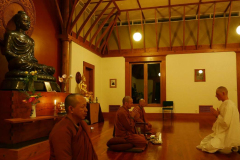 Ryan chanting the anagarika precepts.