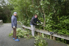 Paul and Kuntul trimming back the ever-encroaching forest.