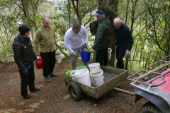 Preparing for vassa; gravel being taken to surface Ajahn Kusalos access track.
